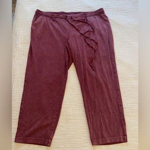 Torrid Relaxed Taper Stretch Challis High-Rise Tie-Front Pant - Burgundy Sz - 2X